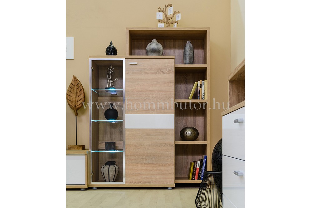 BLING vitrines komód 2 ajtós 87x136 cm Homm Bútor Sopron | CORVIN fix fotel 73x96 cm Homm Bútor Sopron | Több, mint 1