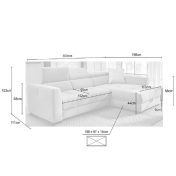 FIRENZE nagy méretű (300x196cm) L-alakú sarok ülőgarnitúra motoros funkcióval