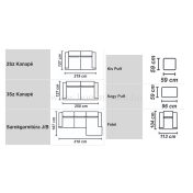 GALLA CUBO 3 üléses kanapé 