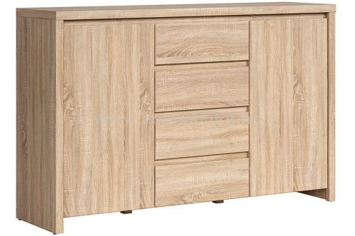 KASPIAN komód 2 ajtós 4 fiókos 144x92 cm