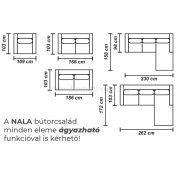 NALA  L-alakú sarok ülőgarnitúra