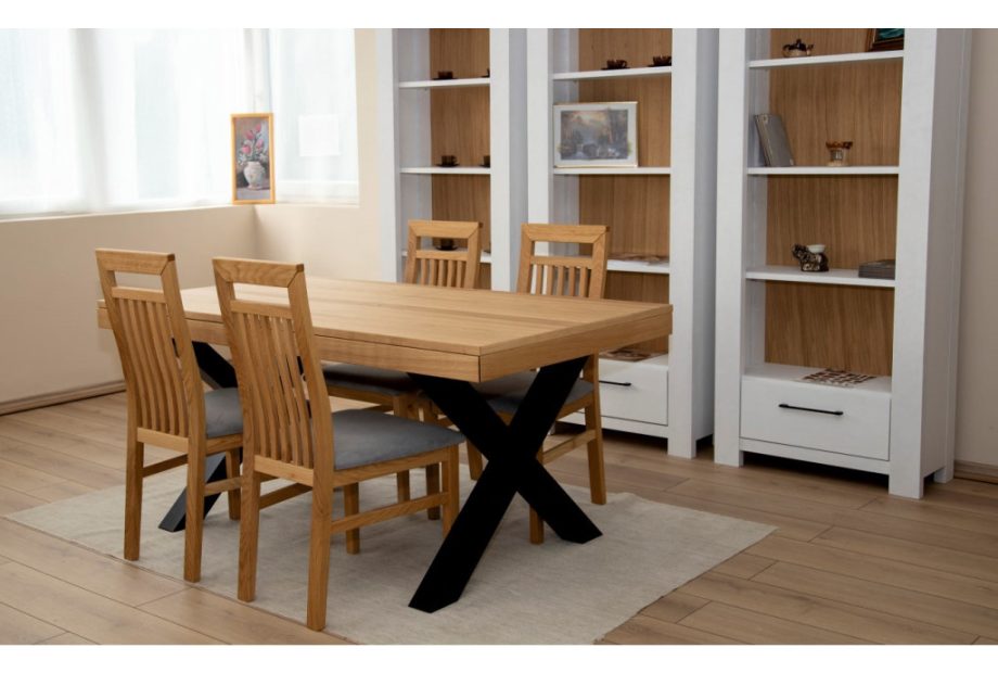 MELIO Bővíthető étkezőasztal tölgy furnérral