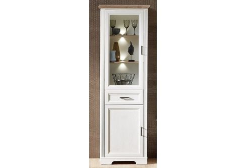 MENTA vitrines szekrény 1 üvegajtós 1 fiókos 1 ajtós 66x204 cm