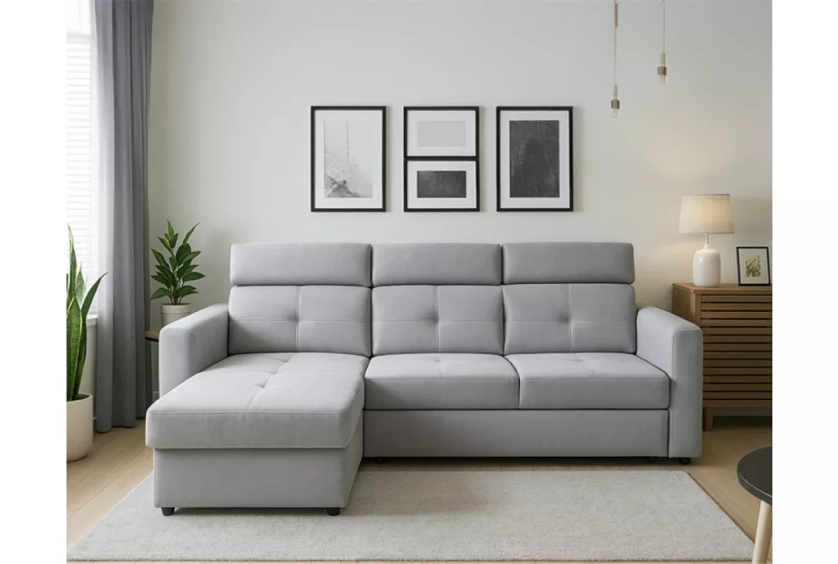 Novel L-alakú sarok ülőgarnitúra