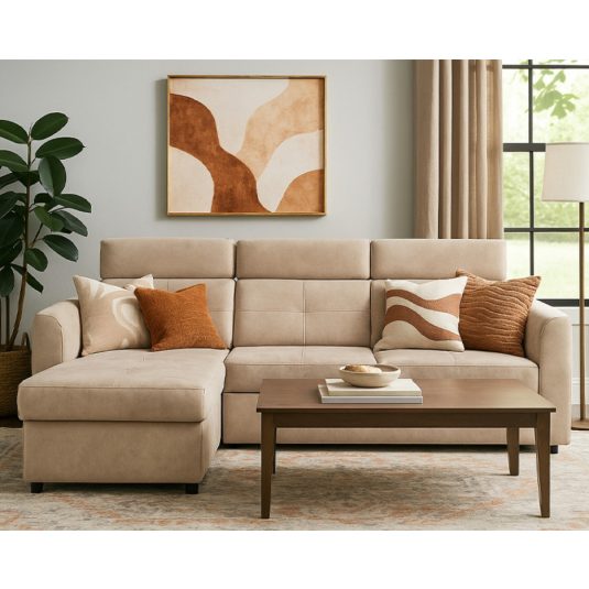 Novel L-alakú sarok ülőgarnitúra