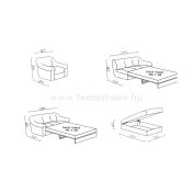 PANCHO ágykanapé több fokozatban állítható háttámlákkal