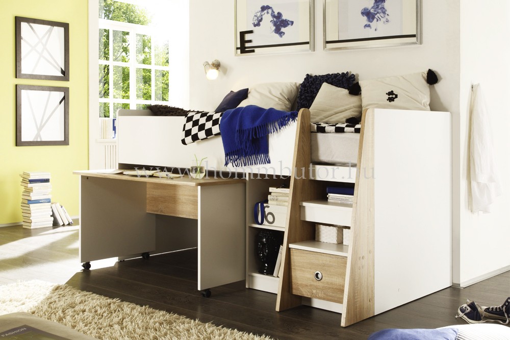 Félemeletes ágykeret íróasztallal